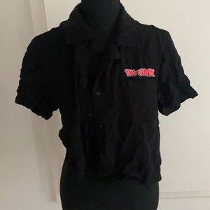 Tom and Jerry Button Up crop top • XS